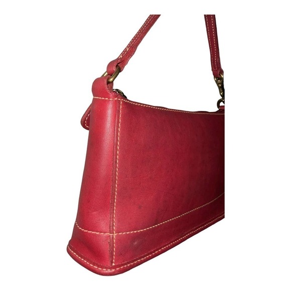 Coach Vintage Red Top-Handle Bleeker Demi-zip 9311 Made in the United States - Picture 2 of 16